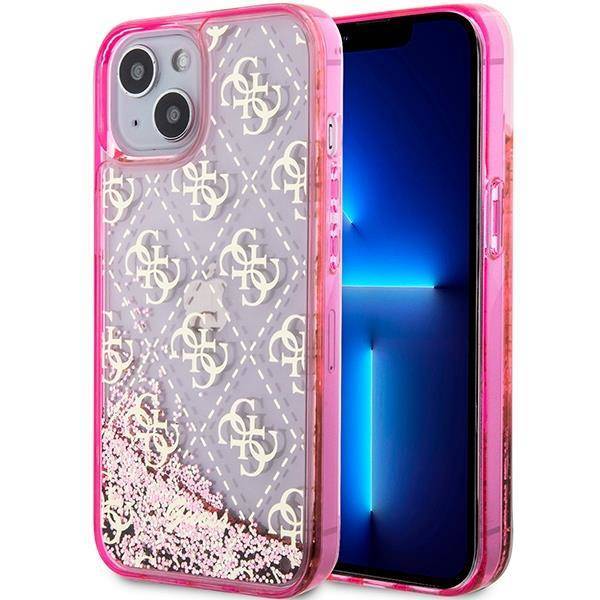 Guess GUHCP14SLC4PSGP iPhone 14 6.1" różowy/pink hardcase Liquid Glitter 4G Transculent
