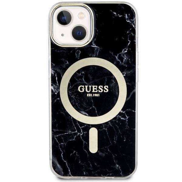 Guess GUHMP14SPCUMAK iPhone 14 6.1" czarny/black hardcase Marble MagSafe