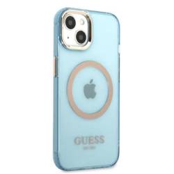 Guess GUHMP13MHTCMB iPhone 13 6,1" niebieski/blue hard case Gold Outline Translucent MagSafe
